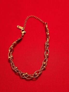Gold-Tone Braided Bead Bracelet - Women's Jewelry